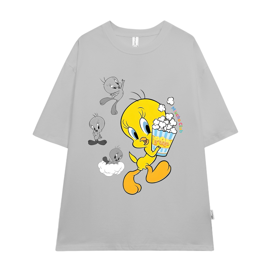 Áo thun nữ form rộng vịt vàng 2111 Miucho vải cotton 4c 220gsm cổ tròn in mix_thumbnail_13