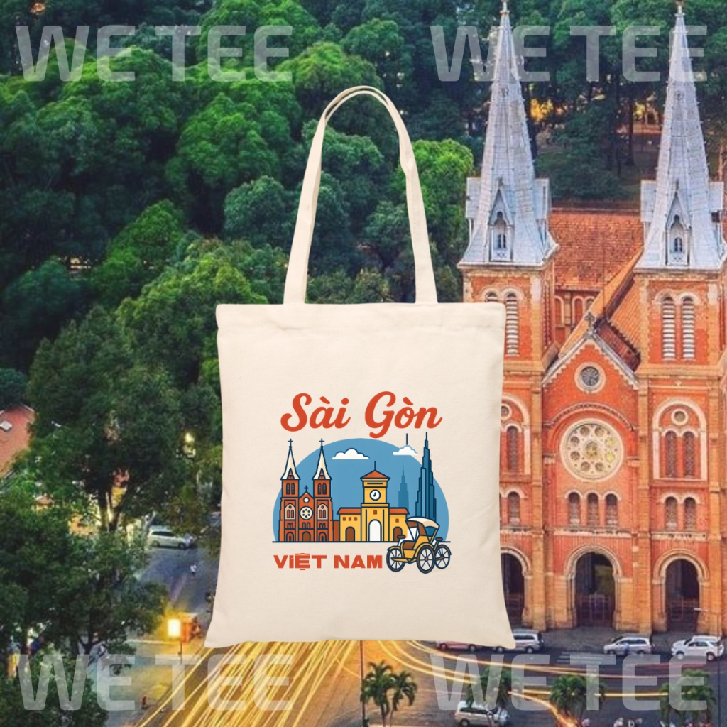 Túi tote vải canvas du lịch Việt Nam có khoá kéo và ngăn phụ, đi chơi du lịch - 𝐖𝐞 𝐓𝐞𝐞 TOTE09_thumbnail_2