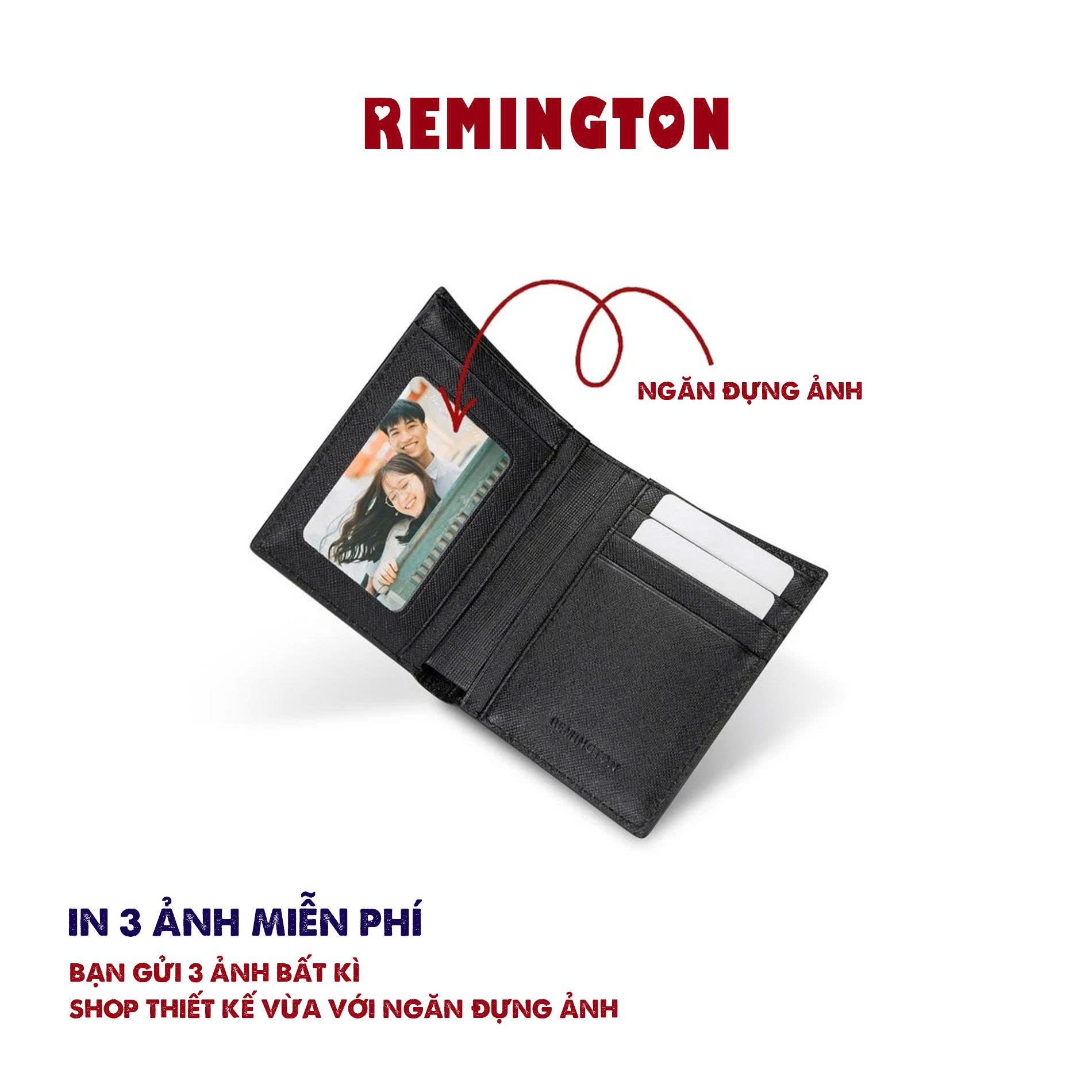 [ Fullbox đã gói quà ] Ví nam khắc tên theo yêu cầu Remington - Cosmos đứng fullbox miễn phí in 3 ảnh và tặng kèm hộp, túi giấy làm quà tặng_thumbnail_5