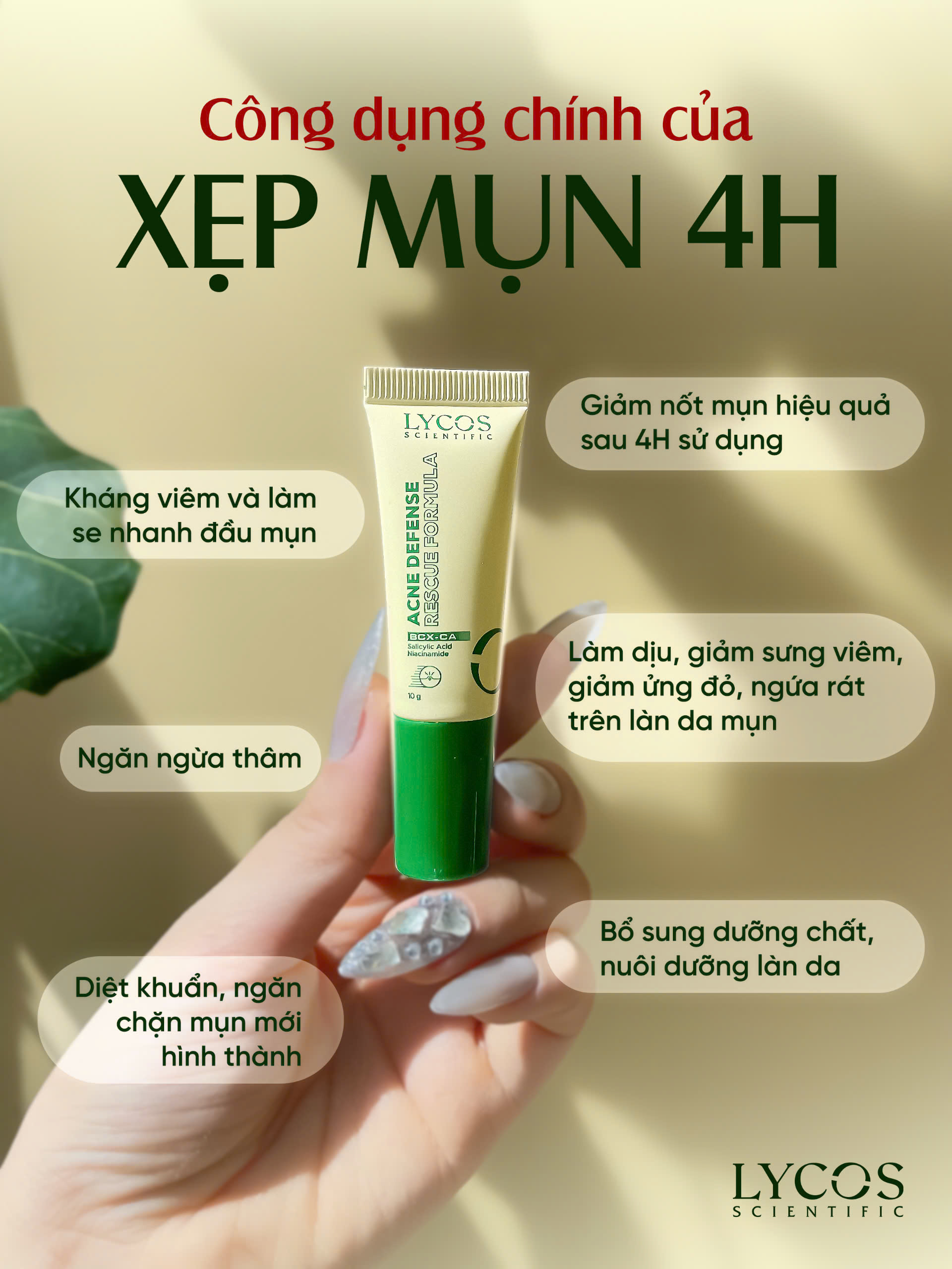 Kem Chấm Mụn LYCOS Acne Defense Rescue Formula Hỗ Trợ Làm Khô Cồi, Làm Dịu Và Chăm Sóc Vùng Da Mụn10g_thumbnail_4