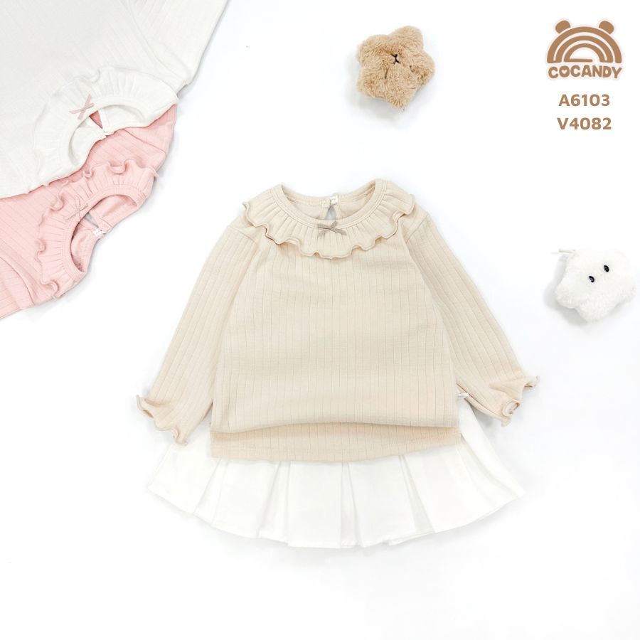 Áo dài BE cổ tròn phối bèo_thumbnail_2