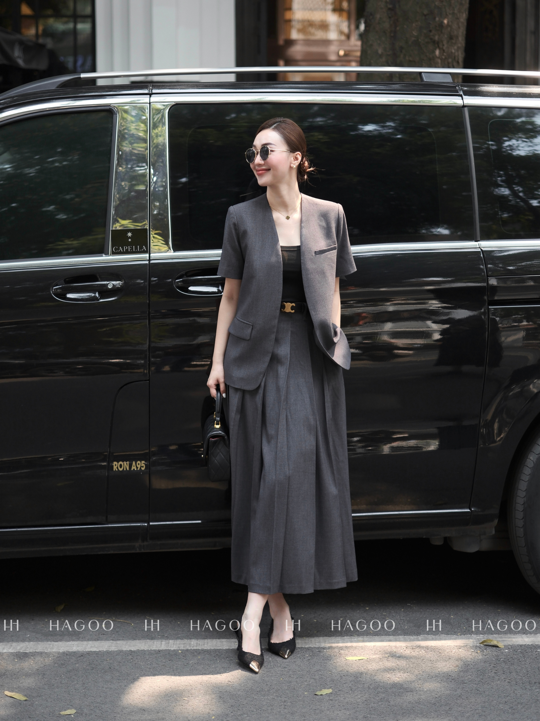 Chân váy xếp ly cạp liền HAGOO