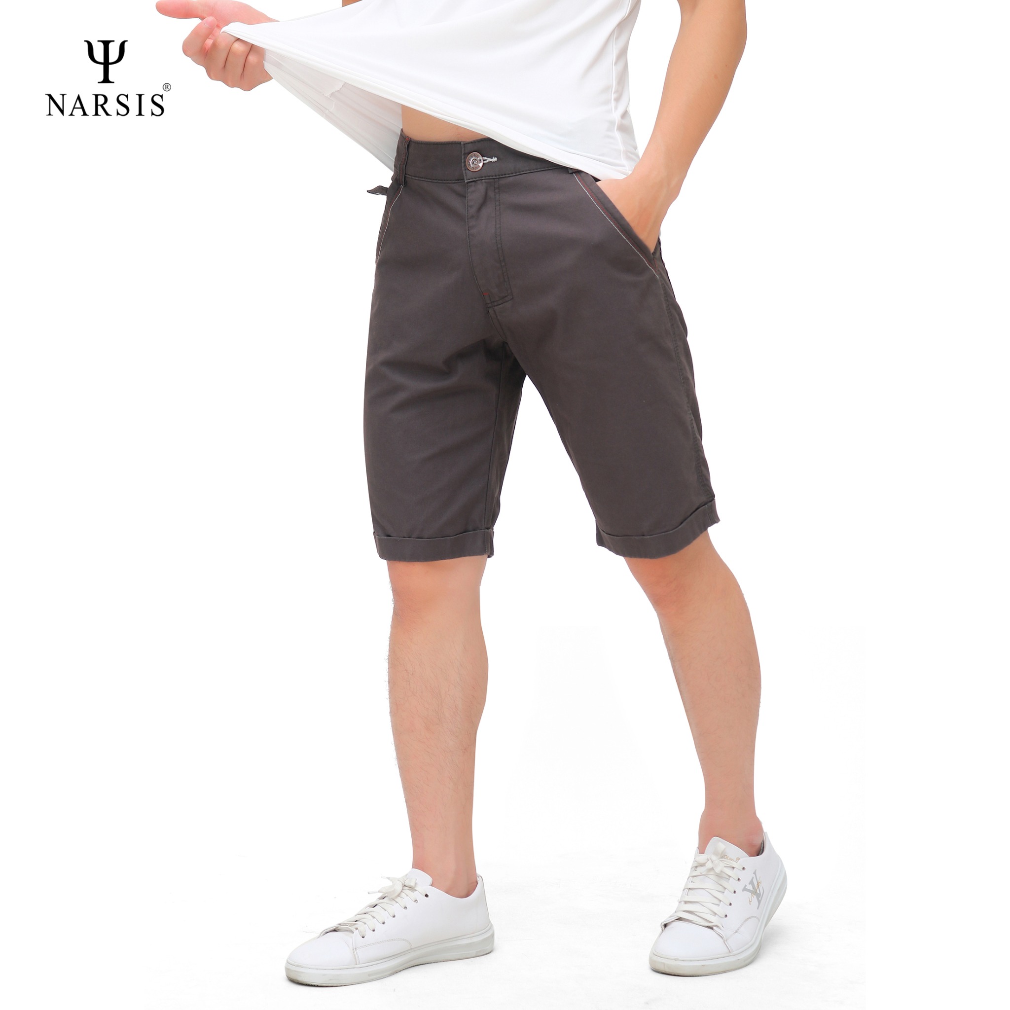 QUẦN SHORT NAM S6028 NARSIS VẢI KAKI BỀN, THOẢI MÁI, THỜI TRANG, PHONG CÁCH, THỜI TRANG, PHONG CÁCH