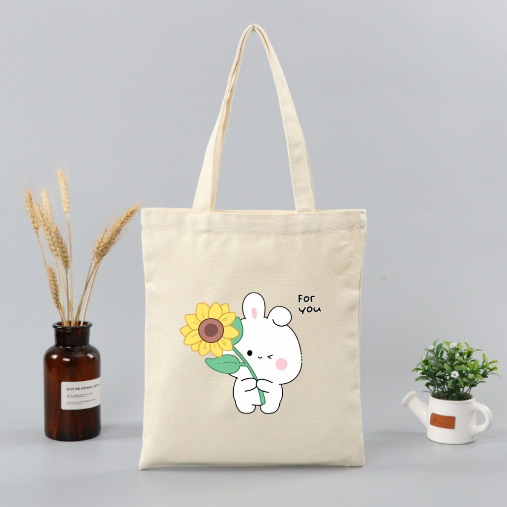 Túi tote vải canvas local brand We Tee in hình thỏ, labubu - TOTE01_thumbnail_5