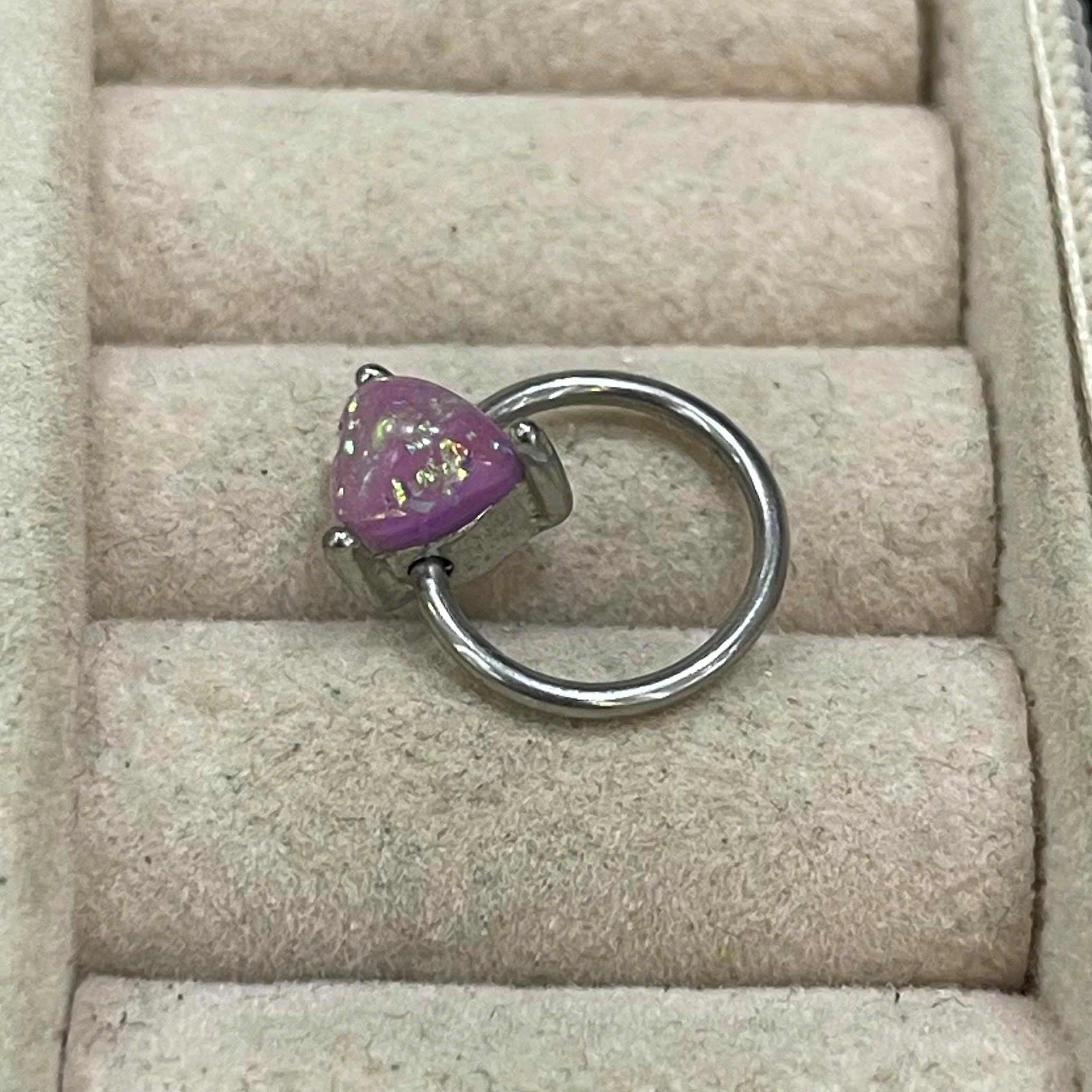 vòng tách kềm charm tim tím size 10