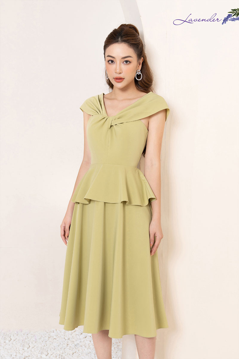 Đầm xòe peplum cổ xoắn D2451_thumbnail_6