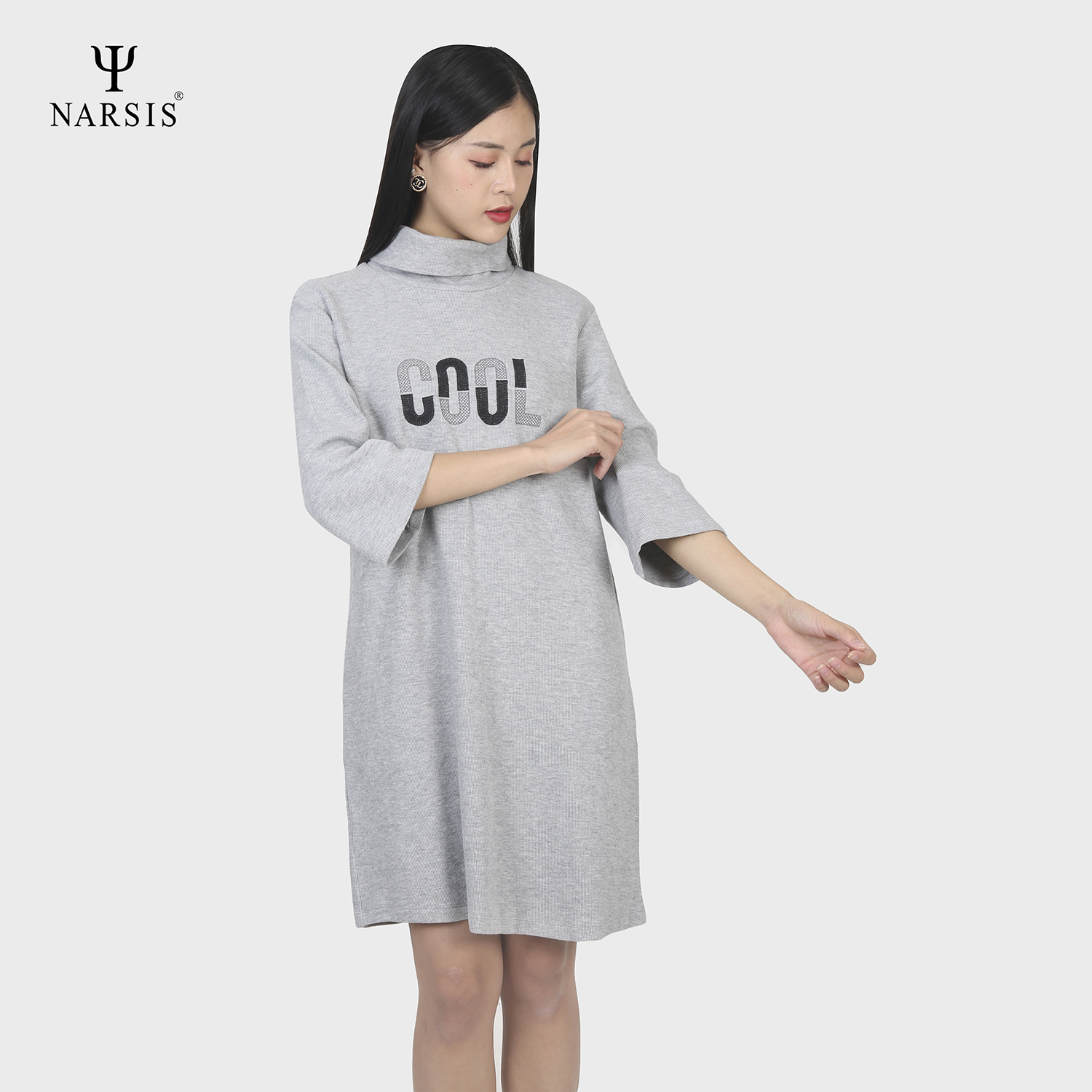 VÁY NỮ B8014 NARSIS VẢI LEN COTTON ẤM ÁP, THOÁNG MÁT, GIỮ ẤM TỐT, MỀM MẠI, GIỮ ẤM TỐT, MỀM MẠI_thumbnail_3