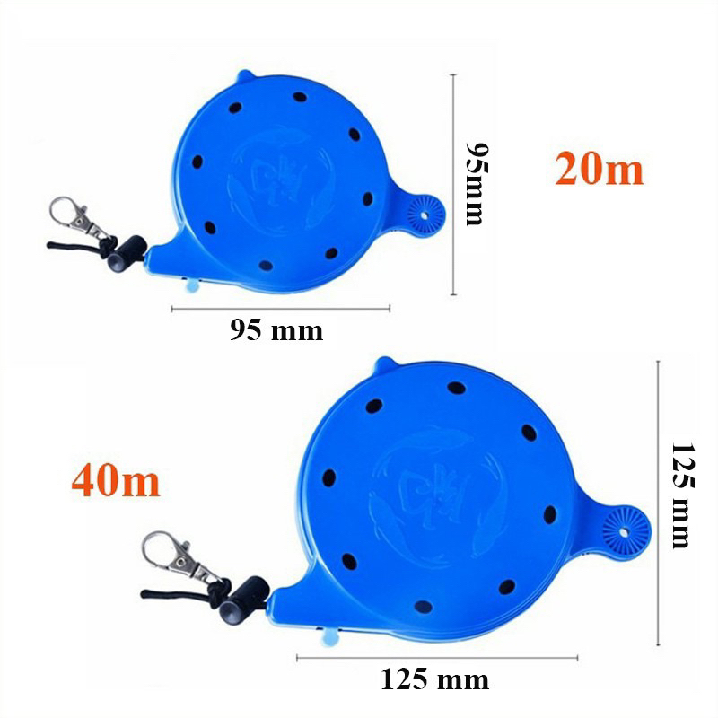 Bộ Dây Bảo Hiểm Cần Câu Đài  Tự Động Thu Kèm Pass Kẹp Chiều Dài 20M - 40M
