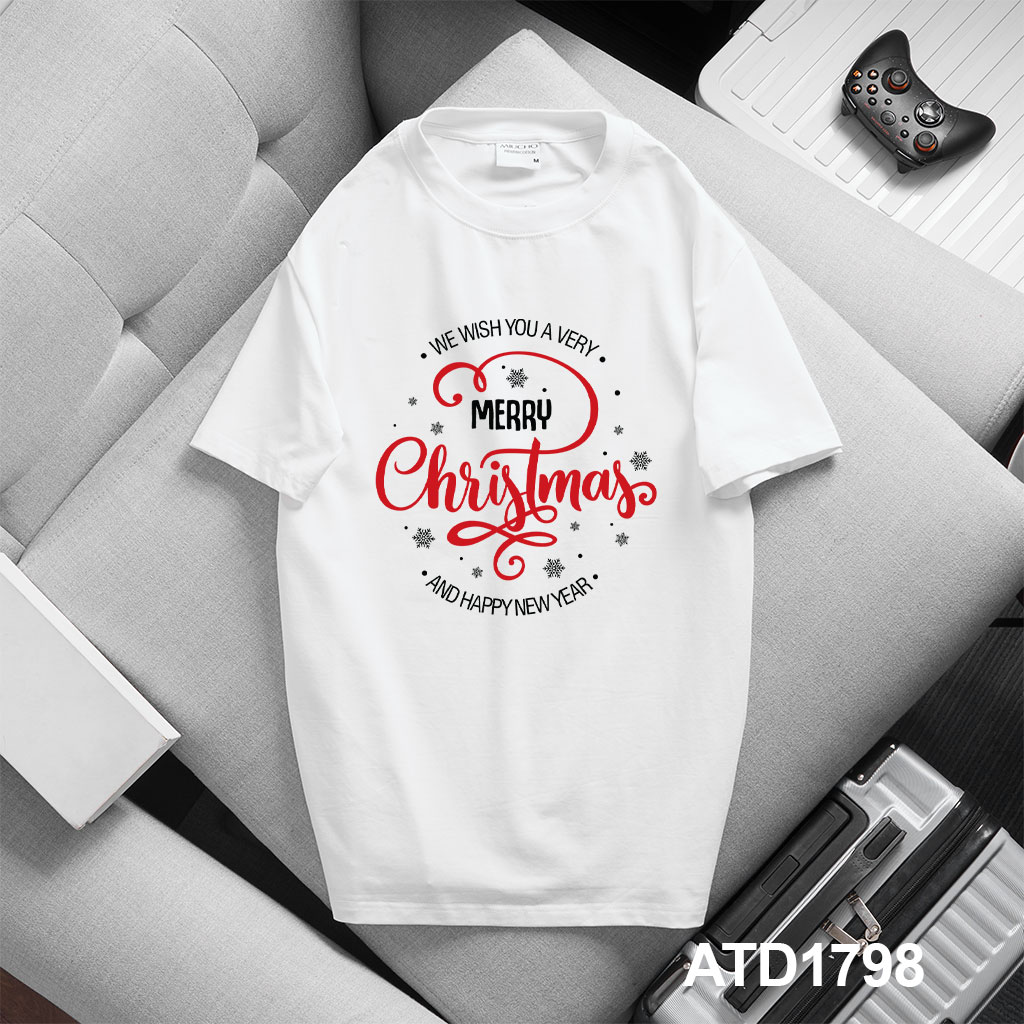 Áo phông nam giáng sinh noel form rộng cổ tròn vải cotton thoáng mát 1798 Miucho Iconic in typography_thumbnail_2