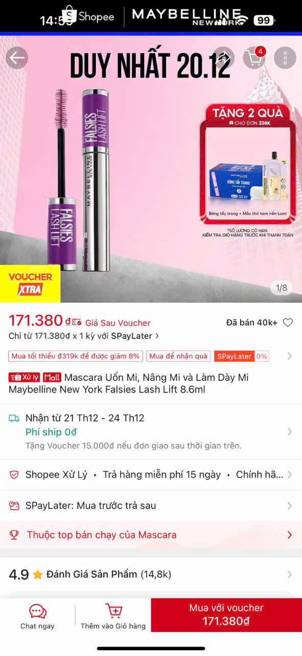 Mascara MAYBELLINE New York Falsies Lash Lift 8.6ml_thumbnail_2