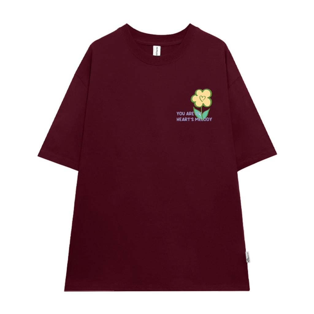 Áo thun cặp đôi hình trái tim form rộng tay lỡ màu xinh ATD1208 Miucho vải cotton thoáng mát cổ tròn in mix_thumbnail_9