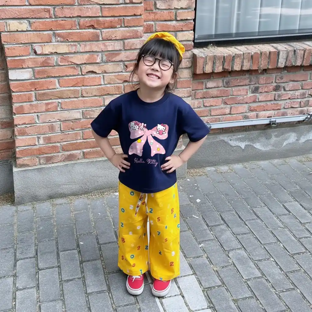Áo thun bé gái form rộng Kado vải cotton thoáng mát mềm mại Hello Kitty hình nơ siêu cute 2881_thumbnail_3