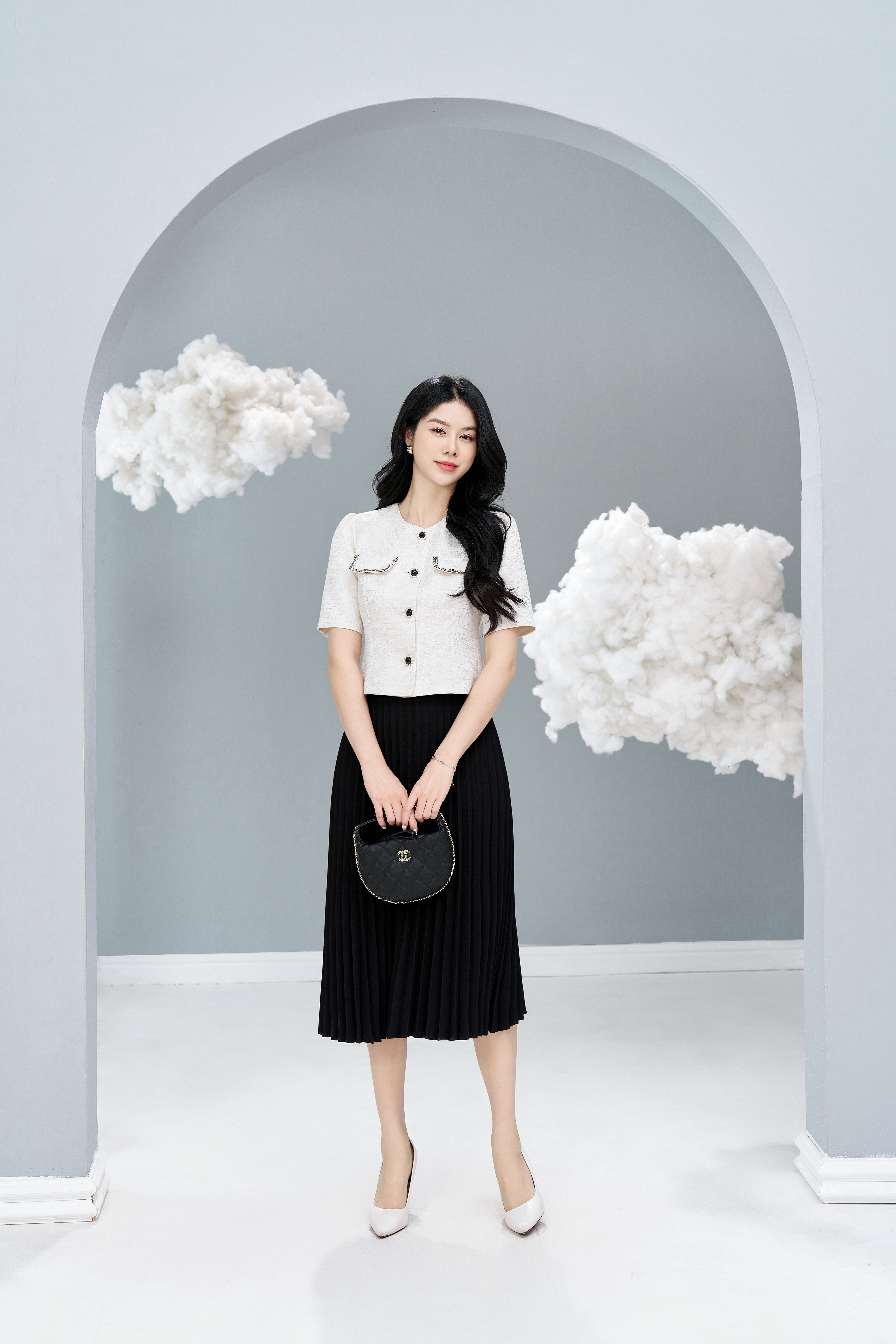 Áo taffta nữ Thời trang Lavender màu kem AT2948_thumbnail_3