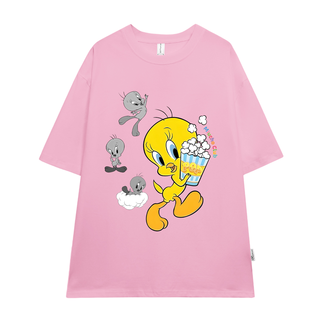 Áo thun nữ form rộng vịt vàng 2111 Miucho vải cotton 4c 220gsm cổ tròn in mix_thumbnail_10