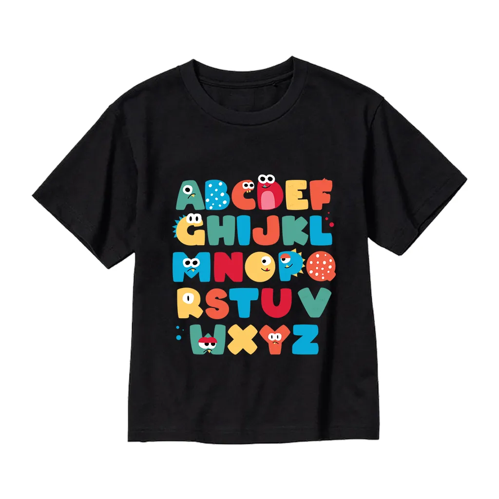 Áo thun cho bé Bảng chữ cái Kado vải cotton thoáng mát mềm mại tay ngắn cổ tròn in artwork 2928_thumbnail_9