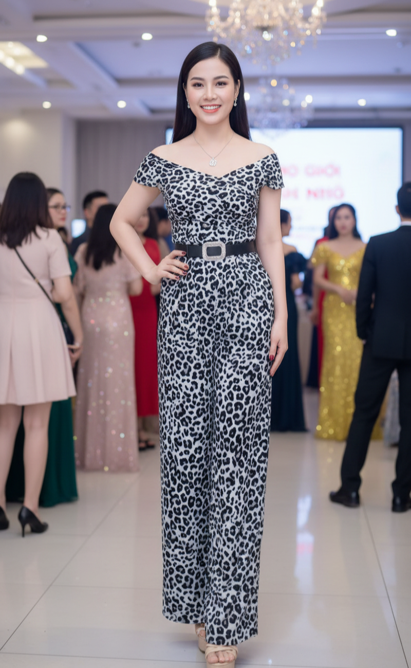 Jumpsuit ống rộng họa tiết trễ vai 2 trong 1_thumbnail_8