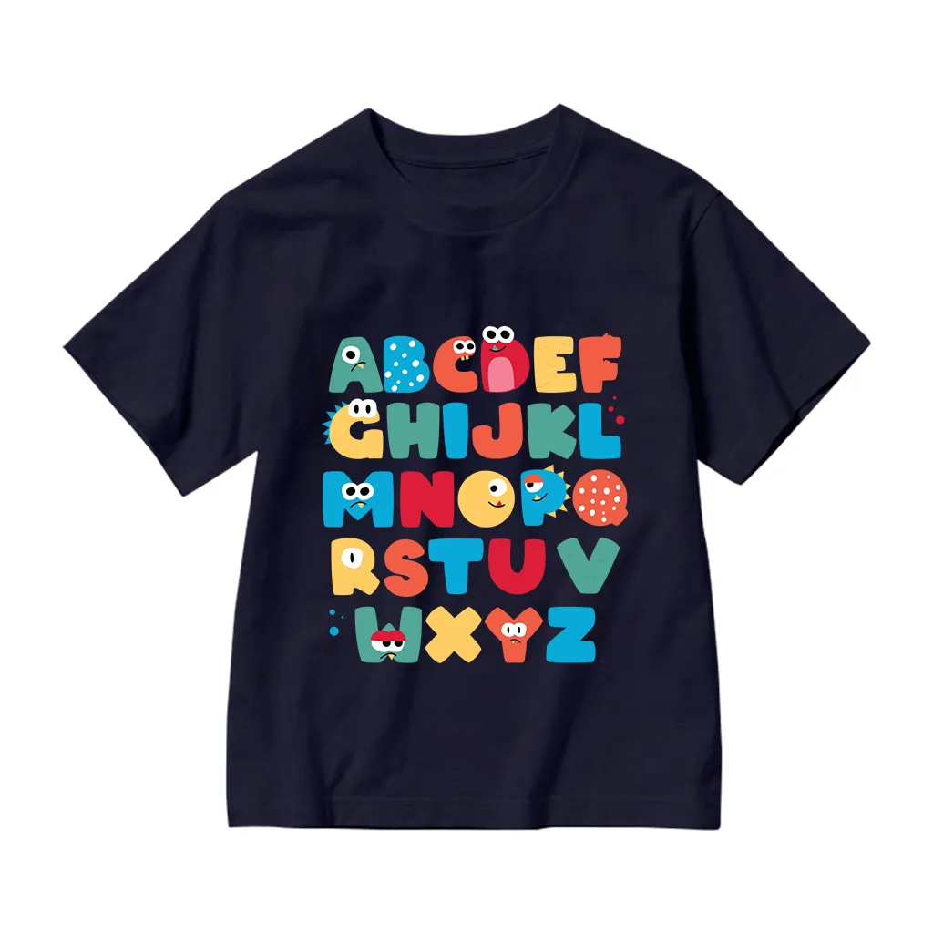 Áo thun cho bé Bảng chữ cái Kado vải cotton thoáng mát mềm mại tay ngắn cổ tròn in artwork 2928_thumbnail_12