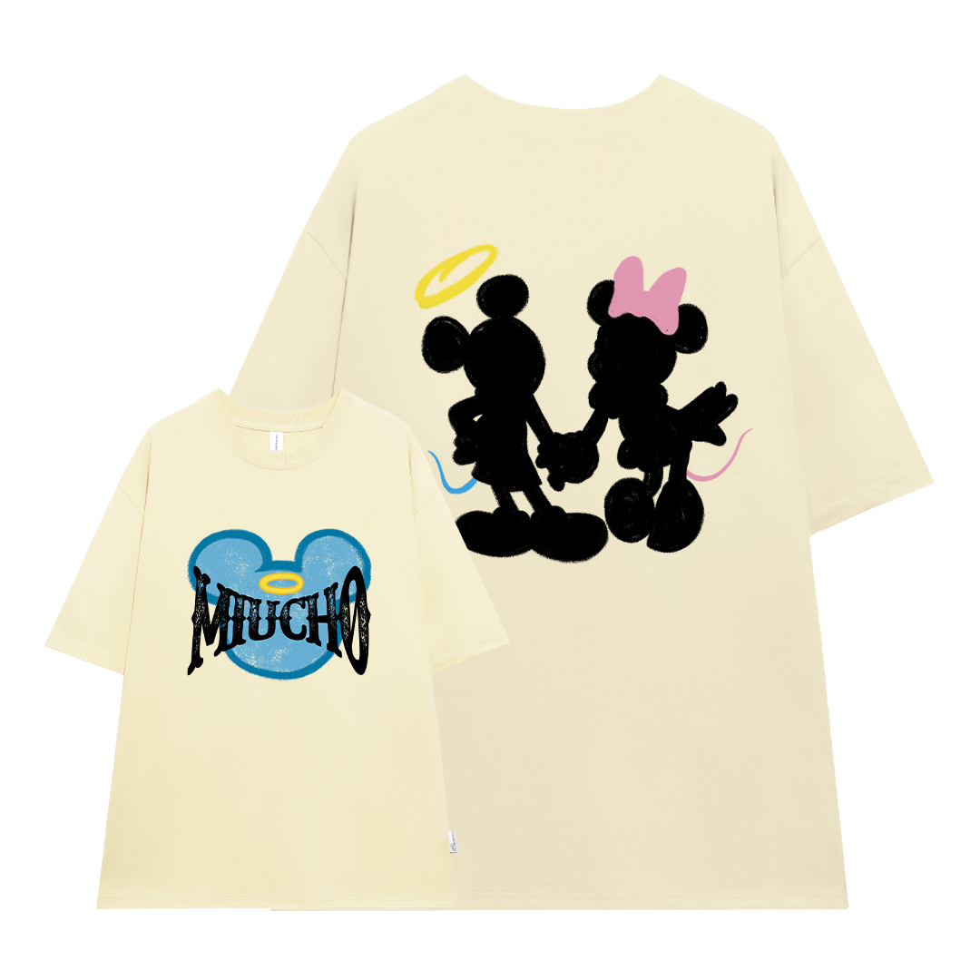 Áo thun cặp đôi couple nhà chuột from rộng ATD1339 Miucho vải cotton thoáng mát cổ tròn in mix_thumbnail_12