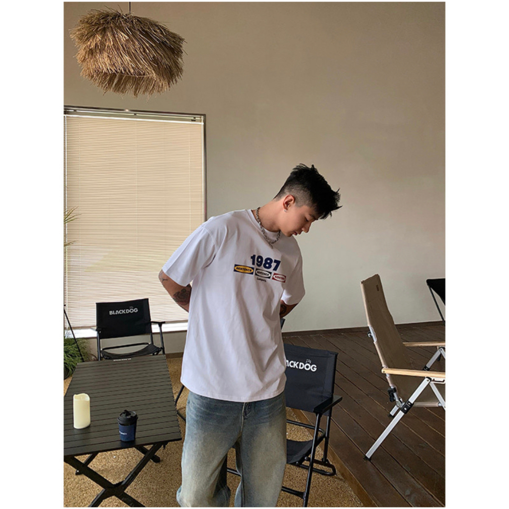 Áo thun nam form rộng ATD94 tay ngắn kiểu hàn quốc unisex vải cotton Miucho Man in Typography_thumbnail_6