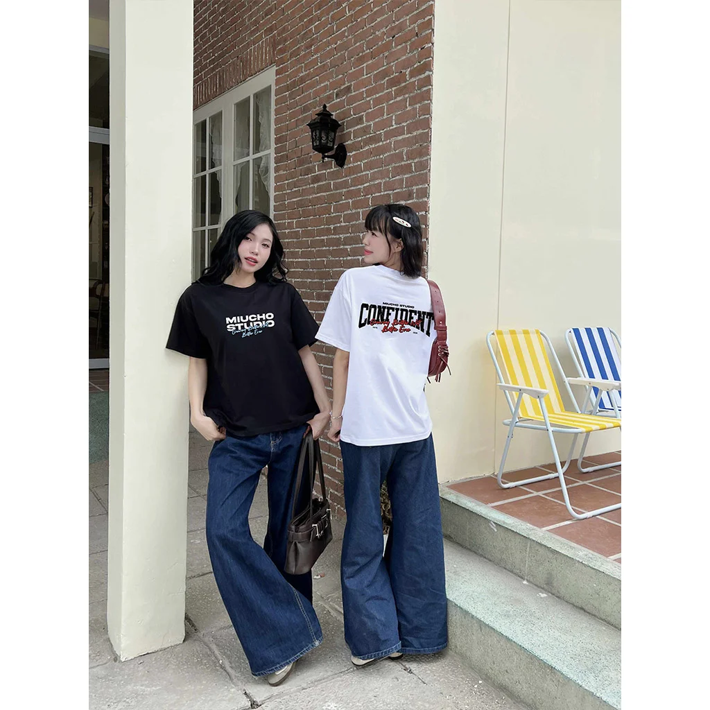 Áo thun boxy unisex chữ basic Miucho 3054_thumbnail_5