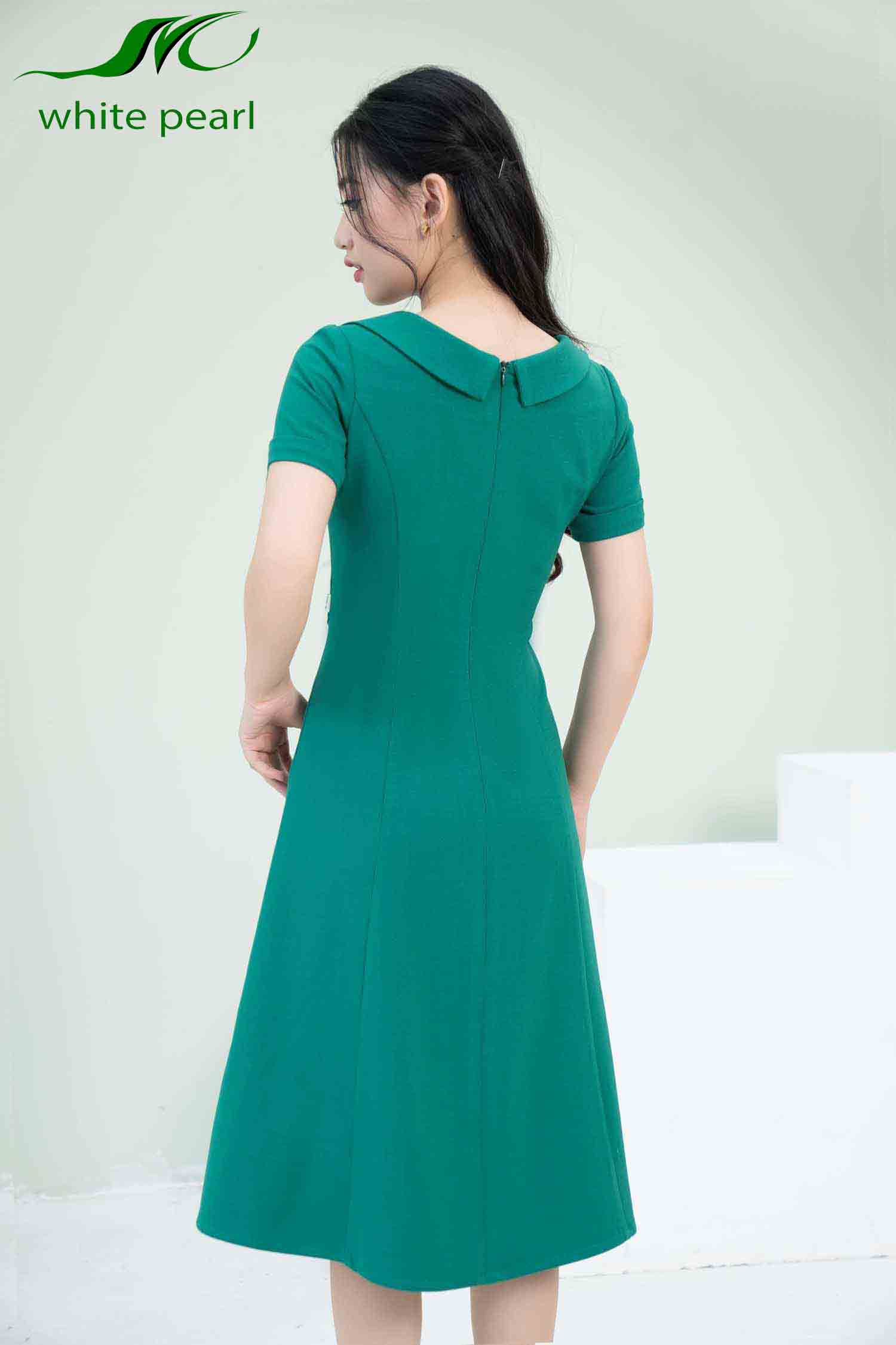 Đầm 7T cổ 2 ve lục giác Xanh - cái_thumbnail_7