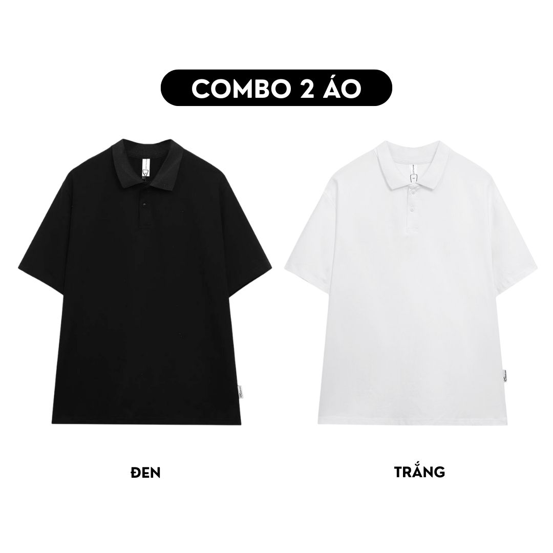 Áo polo trơn form rộng cotton PLT01 Miucho cổ trụ in basic_thumbnail_9