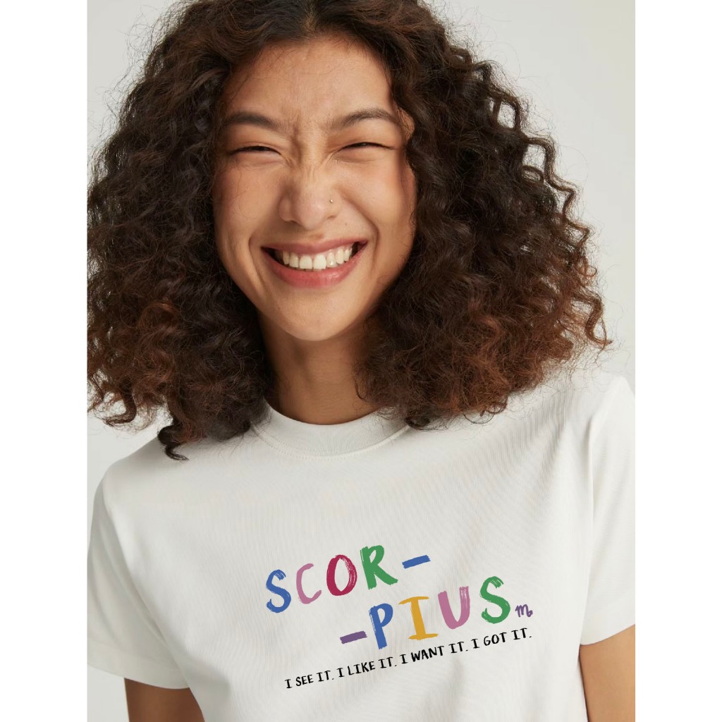 Áo baby tee ABD363 cung hoàng đạo Bò Cạp SCORPIUS Miucho cotton cổ tròn in typography_thumbnail_2