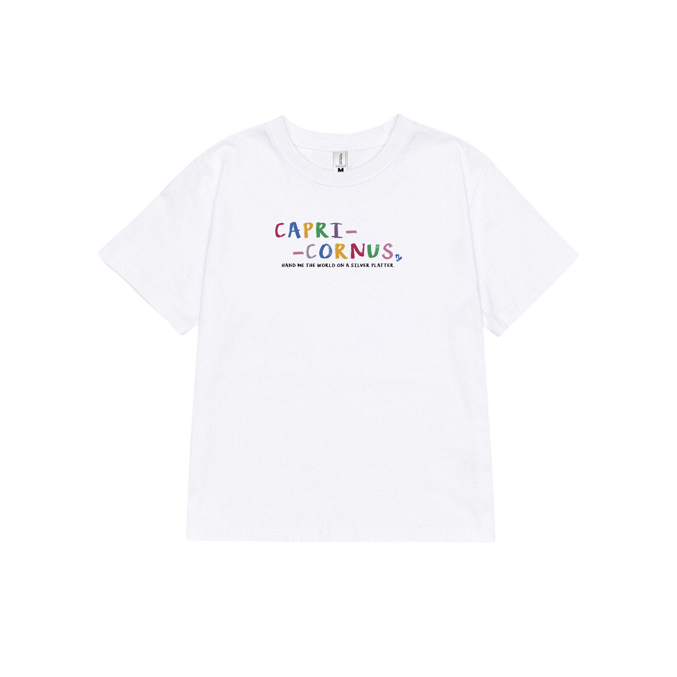 Áo baby tee ABD353 cung hoàng đạo Ma Kết CAPRICORNUS Miucho cotton cổ tròn in typography