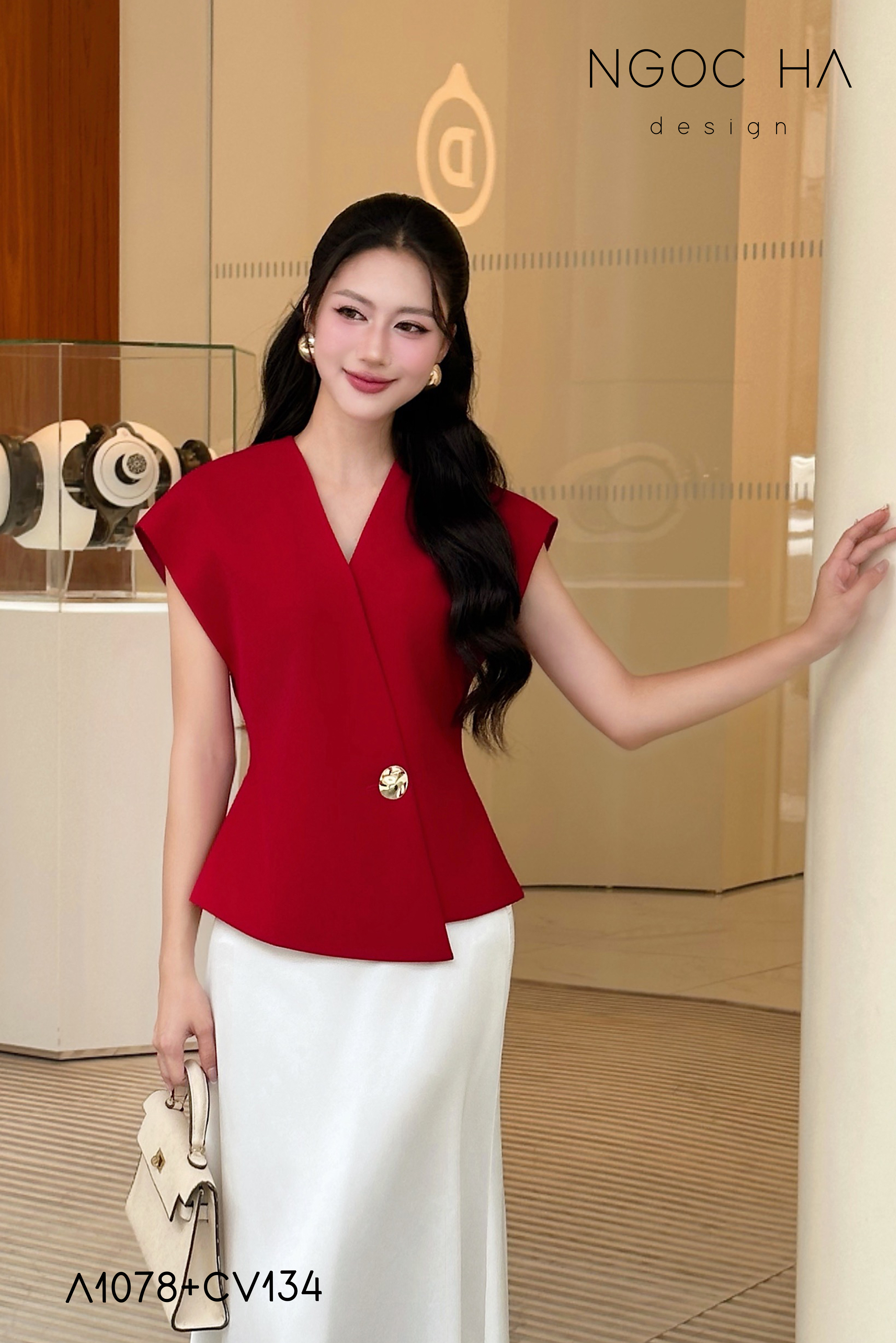 Diva Set_ Áo Rớt Vai Cổ V, Chân Váy Lụa Đuôi Cá A1078+CV134_thumbnail_8