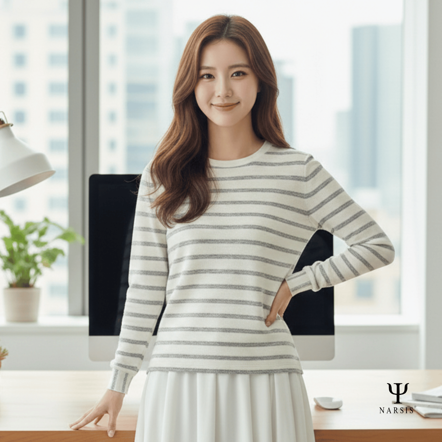 ÁO THU ĐÔNG NỮ L0022 NARSIS CHẤT LIỆU THOÁNG MÁT, DỄ CHỊU, THOẢI MÁI CẢ NGÀY, DỄ VẬN ĐỘNG_thumbnail_2