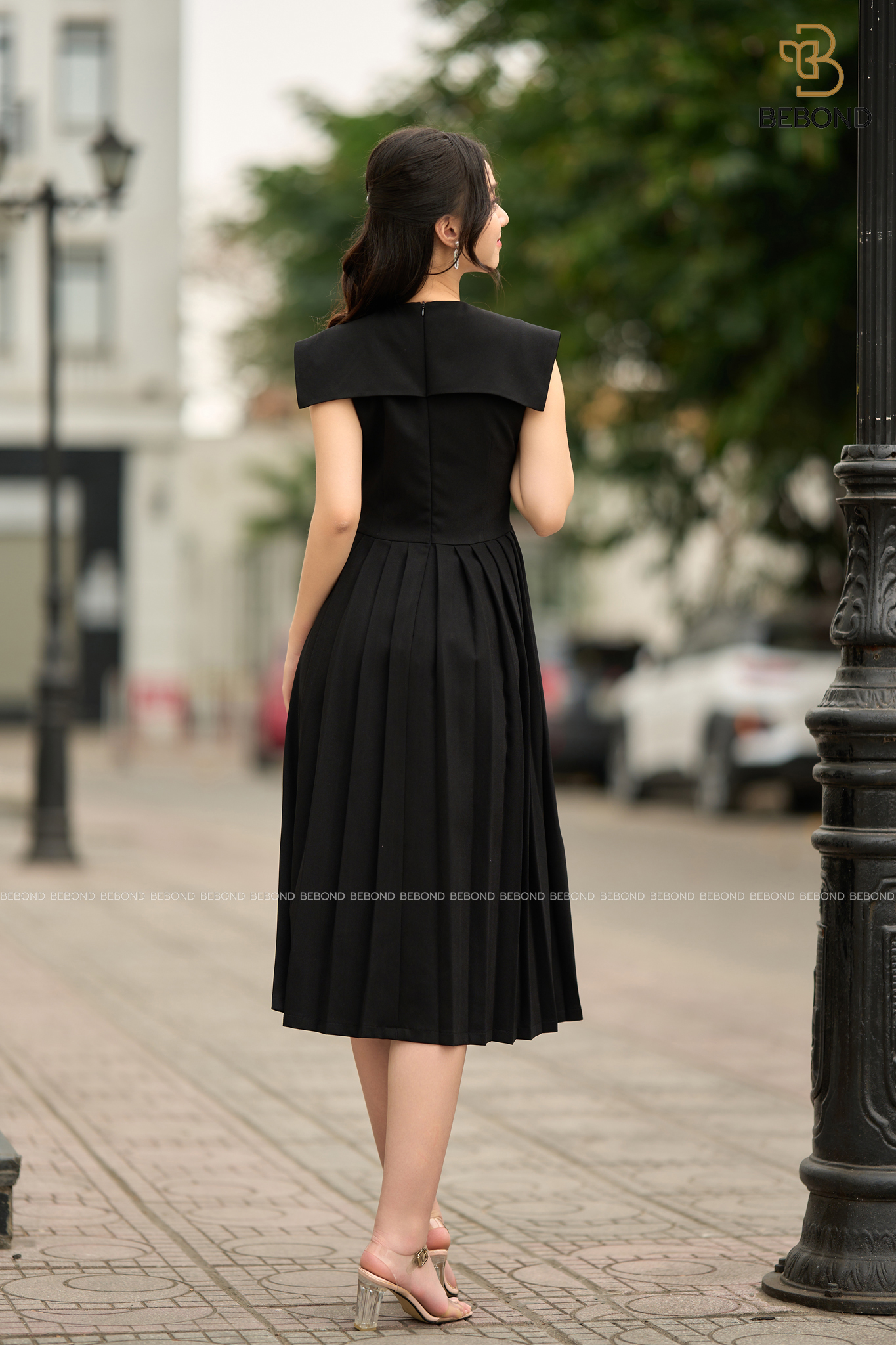 ĐẦM NỮ HOÀNG XẾP LY MÀU ĐEN- LOUISA DRESS_thumbnail_5