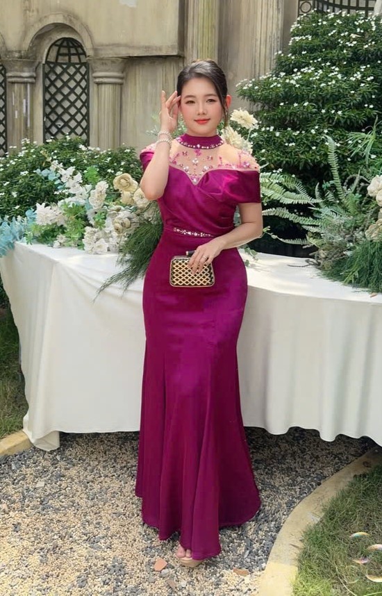 Đầm dự tiệc dạ hội cao cấp phối lưới đính đá cao cấp