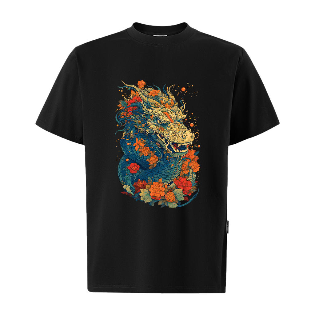 Áo thun nam form rộng 12 con giáp tuổi Thìn ATD481 Miucho Iconic cotton cổ tròn in graphic_thumbnail_11