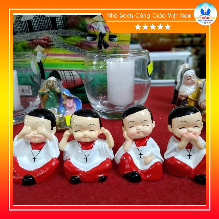 Tượng bốn không - Mẫu Giúp Lễ - Lễ Sinh áo đỏ - Quà tặng Công Giáo TK6