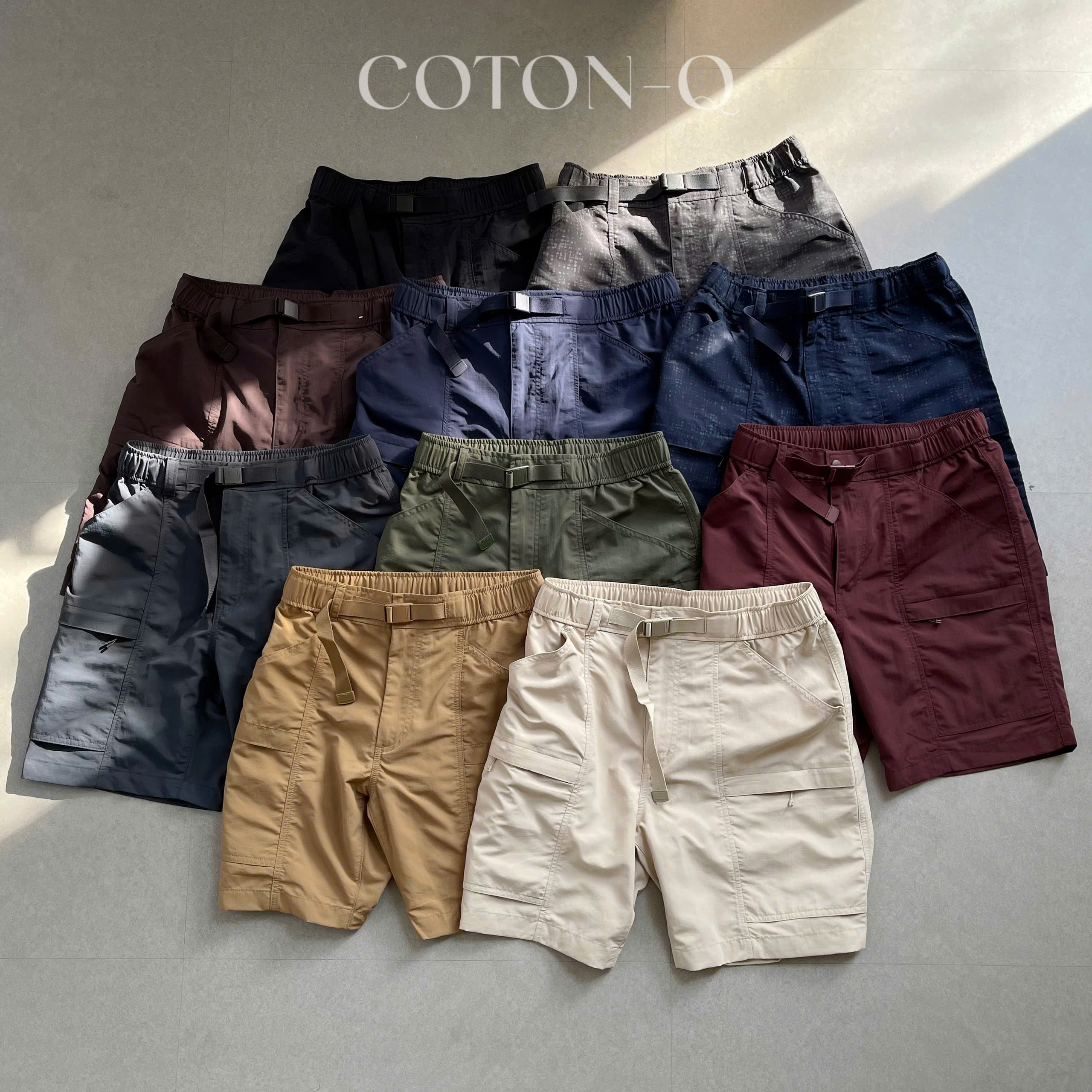 Q24 Quần short dù lưng thun xịn ( XANH )