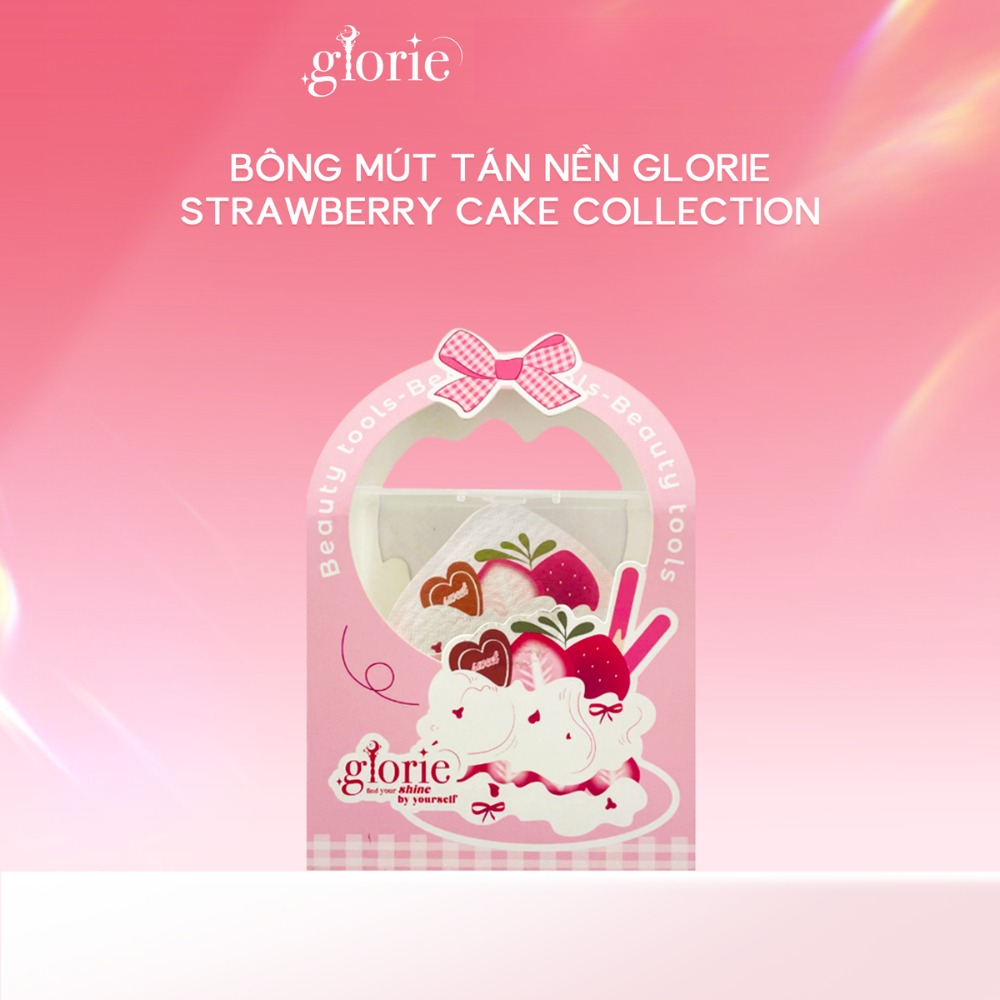 [GLORIE] Set mút tán nền Glorie Strawberry Cake Collection