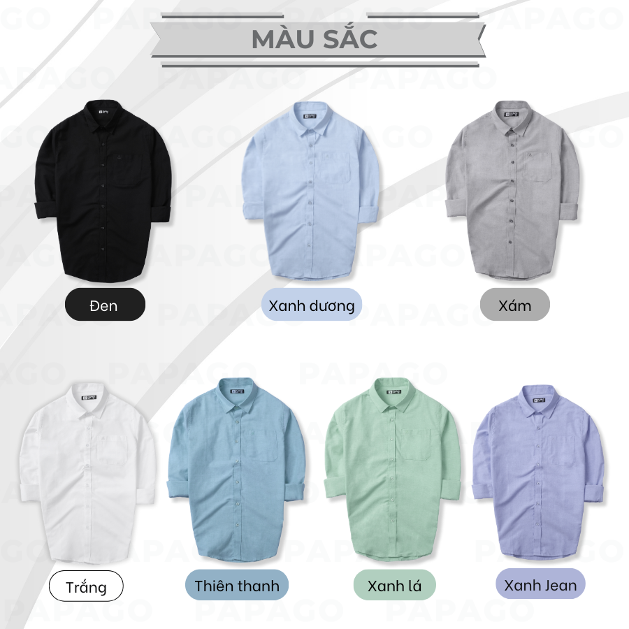 Áo sơ mi nam trung niên PAPAGO dài tay lai bầu vải oxford cao cấp - P23SDCT001_thumbnail_4