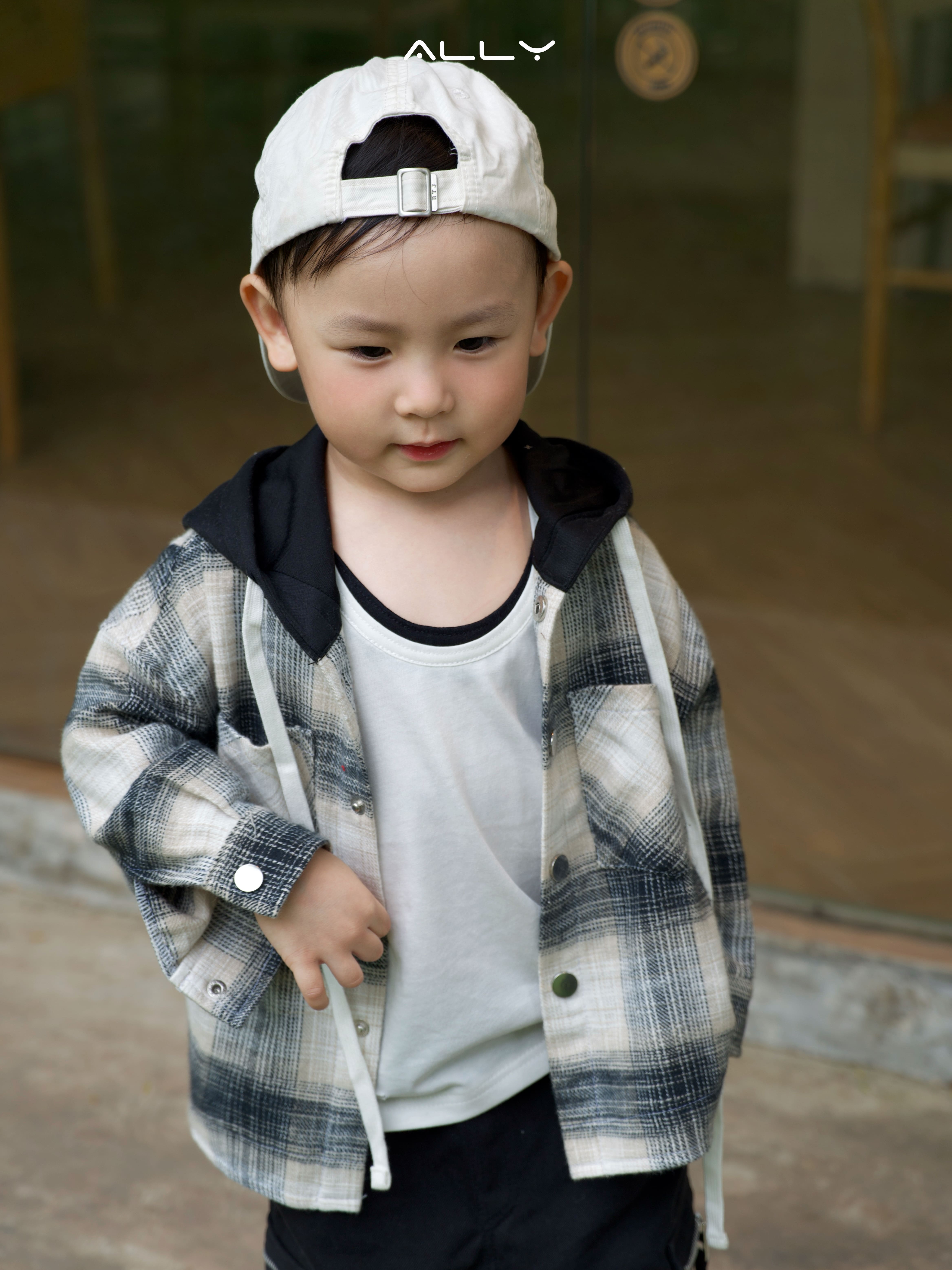Áo sơ mi mũ cotton A.L.L.Y – Phong cách street cho bé trai_thumbnail_5