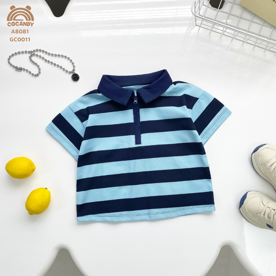 Áo cộc polo kẻ XANH THAN phối xanh dương nhạt_thumbnail_2