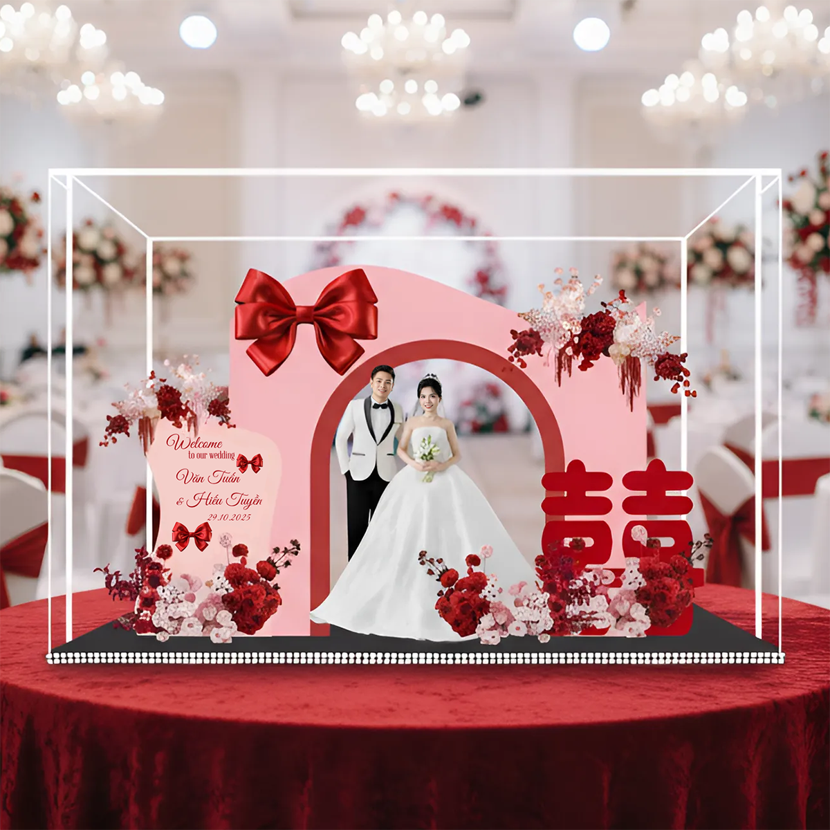 Standee Đám Cưới – Mô Hình Mica 3D Trang Trí, In Ảnh Theo Yêu Cầu, Quà Cưới Decor (Tặng Hộp+ Túi) - Size tính theo chiều ngang_thumbnail_23