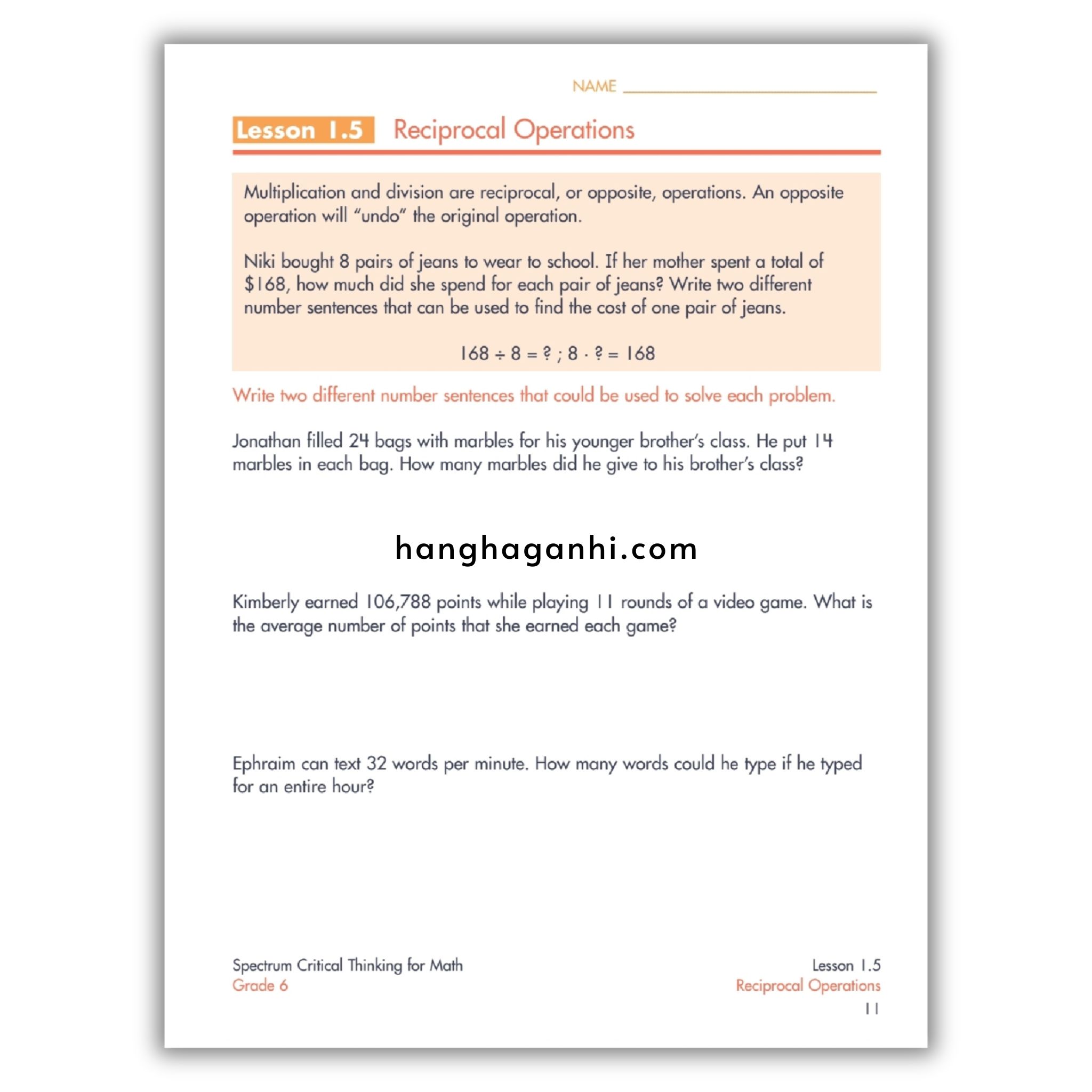 Sách Spectrum Critical Thinking for Math Workbook Grade 6_thumbnail_7