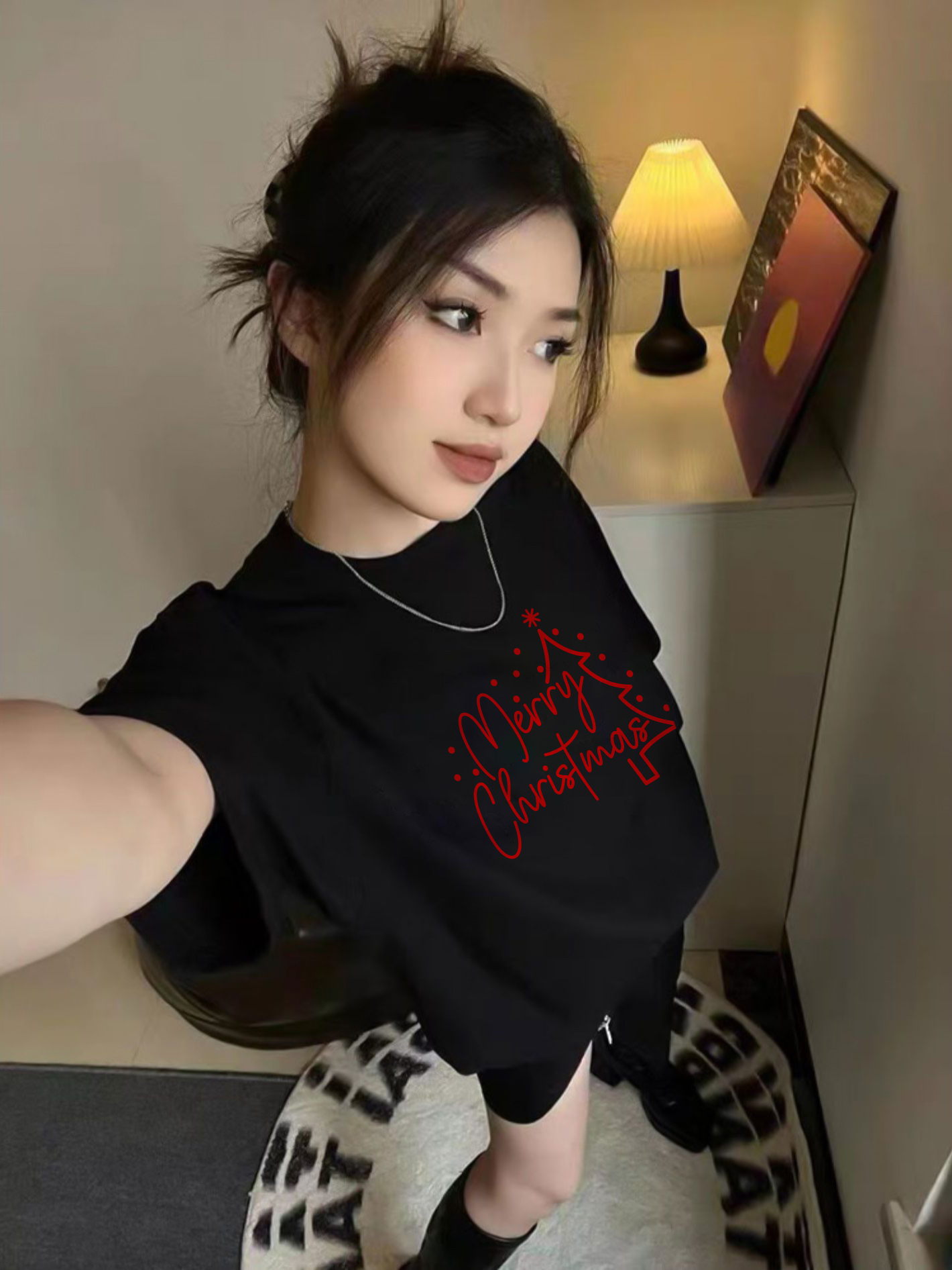 Áo thun nữ giáng sinh noel form vừa regular vải cotton 4c thoáng mát 1764 Miucho Chic Chic in mix_thumbnail_6