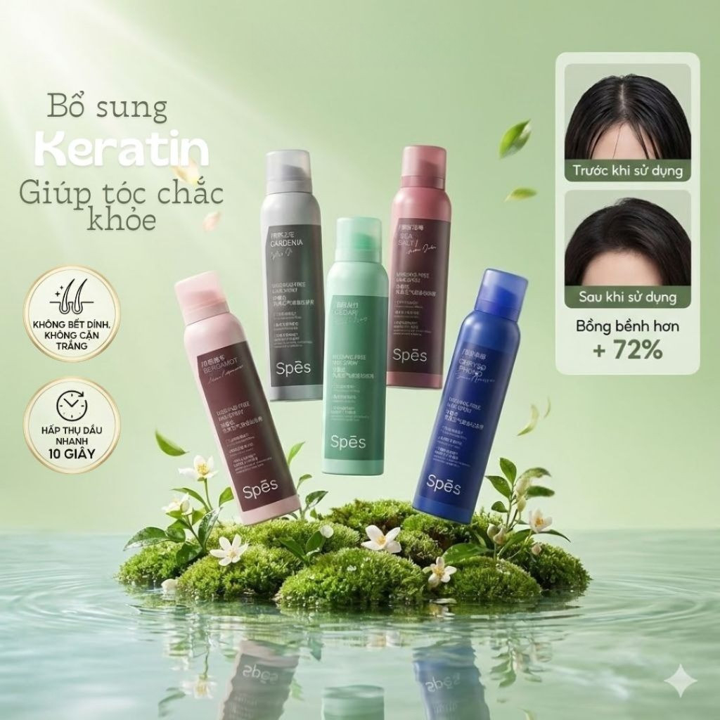 [SPES] Dầu gội khô Spes dạng xịt hương thơm 150ml