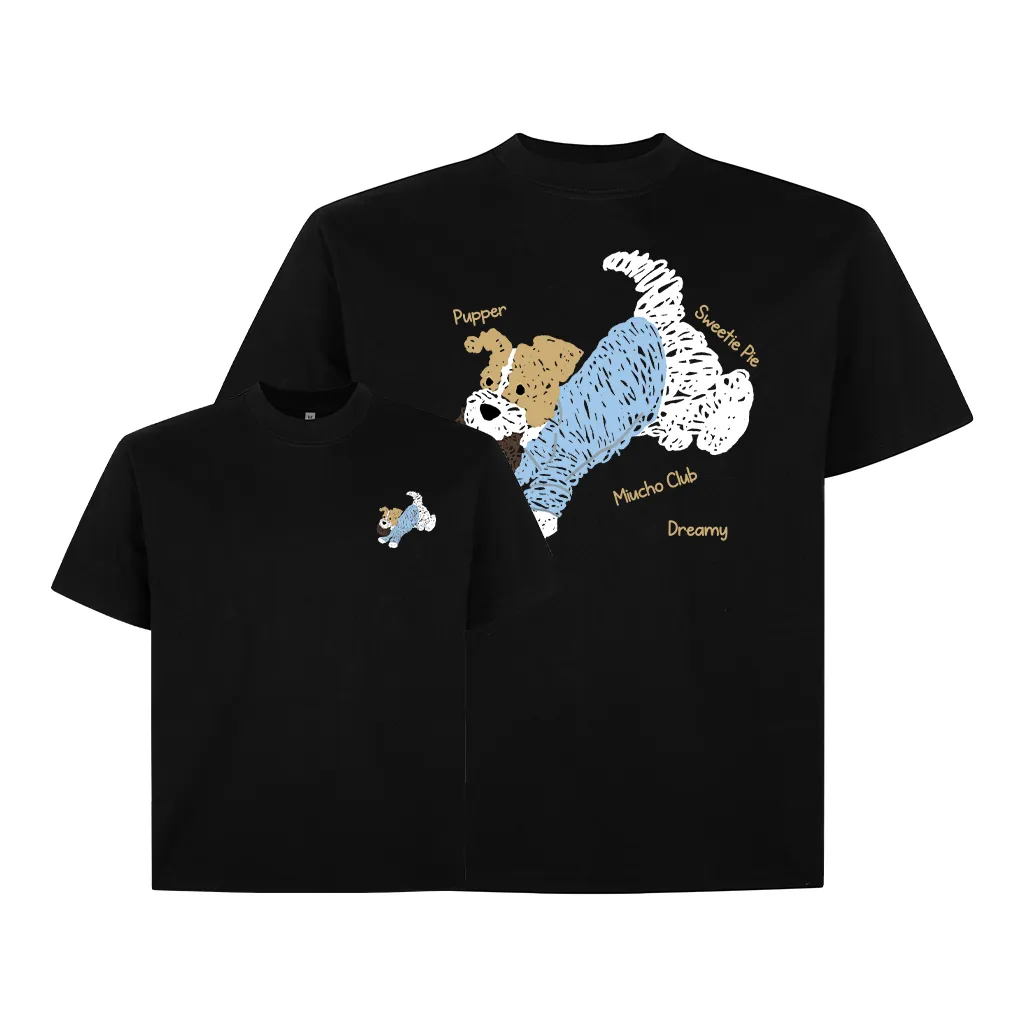 Áo thun boxy hình cún dễ thương 2596 Miucho vải cotton thoáng mát phong cách Hàn Quốc in mix_thumbnail_7