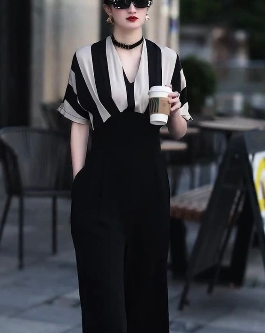 Jumpsuit dài ống rộng phối sọc sang chảnh_thumbnail_3