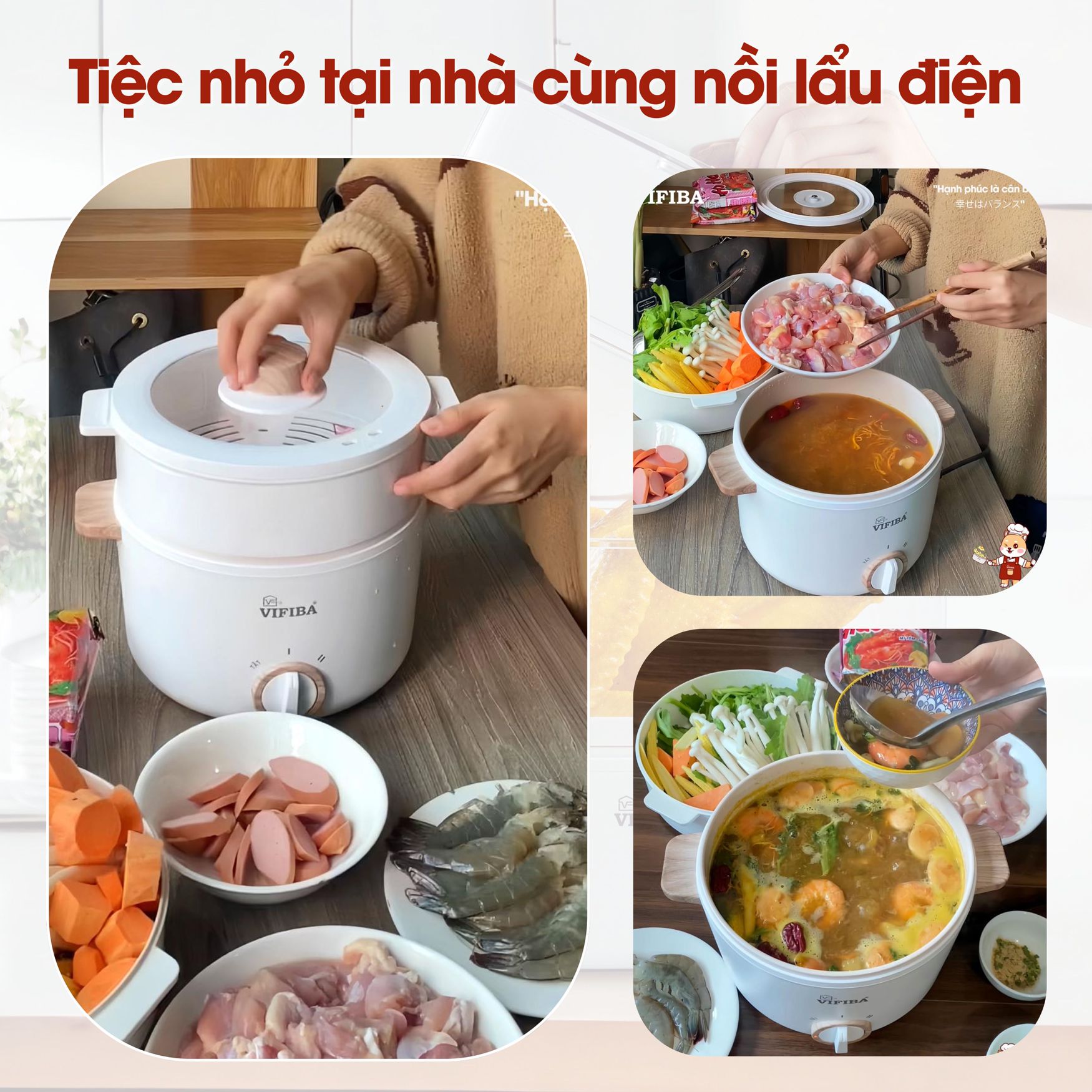 Nồi Lẩu Điện Sora Vifiba - Kèm khay hấp_thumbnail_2