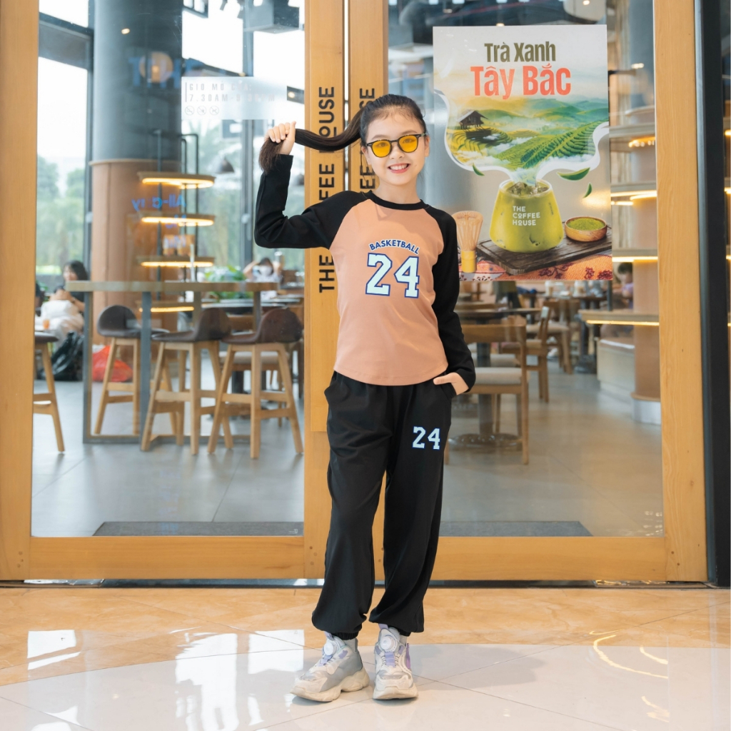 Đồ bộ dài tay bé gái chất liệu Borip in hình 'Basketball 24' -  Loza Kids BZ128_thumbnail_4