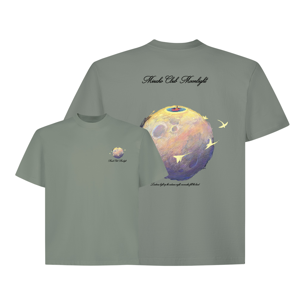 Áo thun boxy unisex Moonlight Miucho 2614 vải cotton thoáng mát co giãn tay ngắn cổ tròn in mix