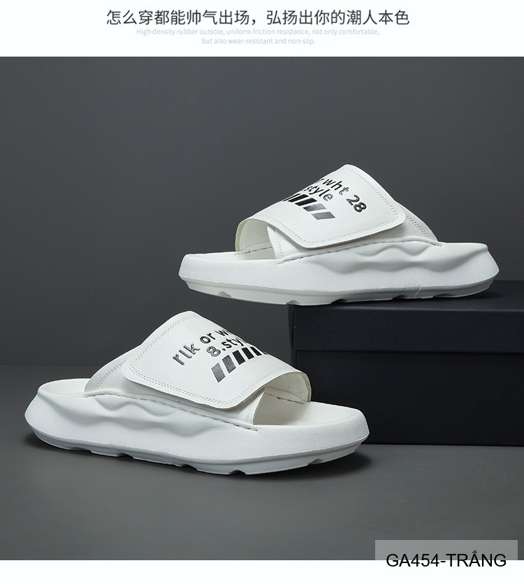 GA454 - Dép xỏ ngón nam thời trang đế dày êm chân, da bò lớp đầu, trắng đen_thumbnail_5