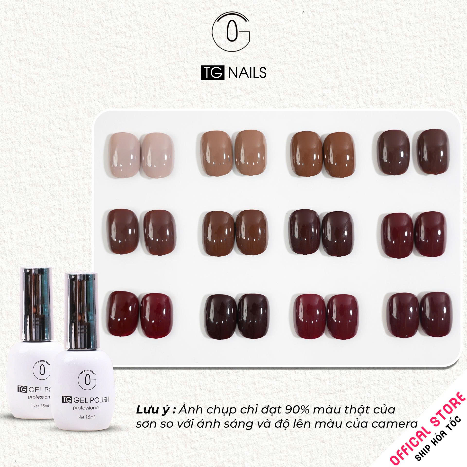 Sơn gel Nâu TG cọ tròn chai 15ml